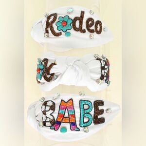 Add a bit of daily romance m: Western Rodeo Babe Top Knotted Beaded Headband